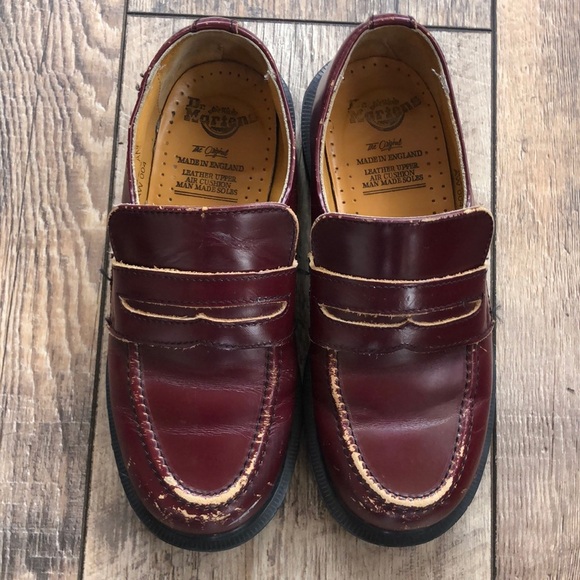 Dr. Martens Shoes - AS IS Dr. Martens Penny Loafers Reddish Brown Oxblood Leather Womens US Size 5